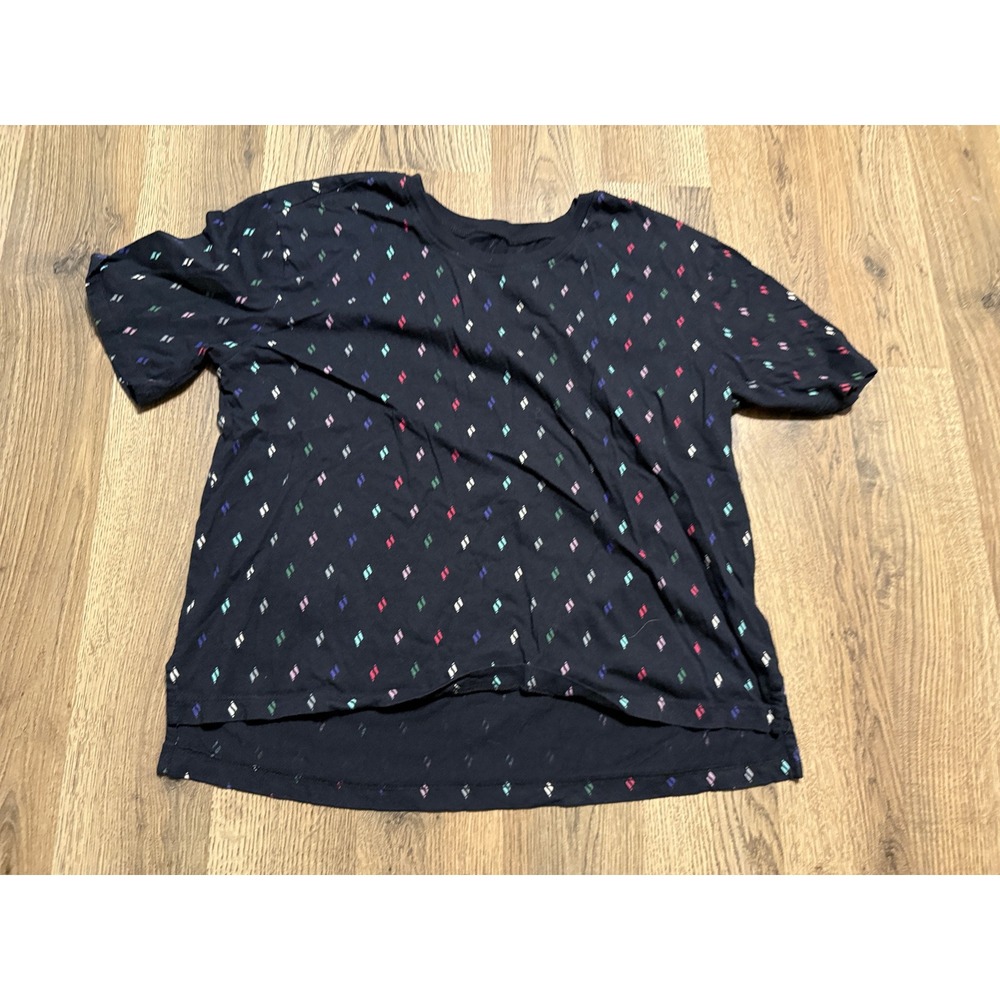 Skechers Shirts Womens Size S Black Short Sleeve Geometric Print Top